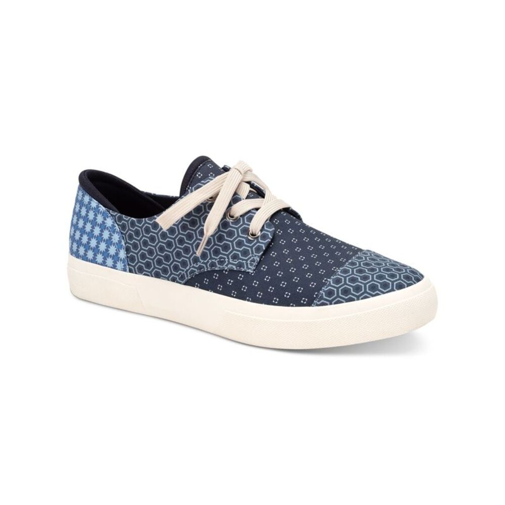 SUN STONE Mens Blue Mixed Media Kiva Round Toe Lace-Up Sneakers Shoes 13 M